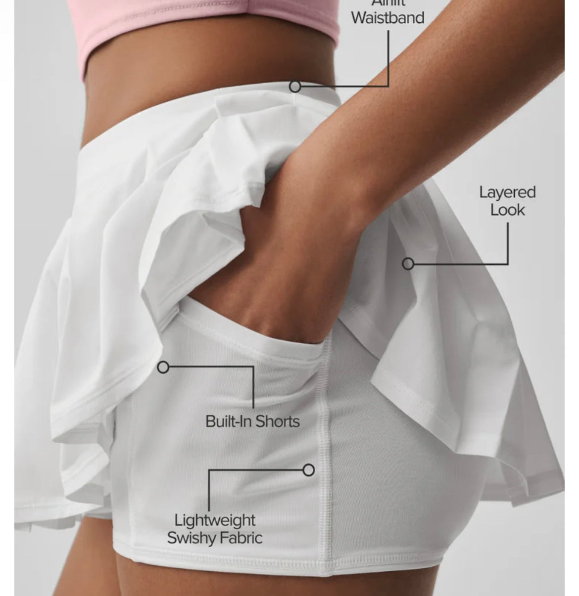 ALO DOUBLE OR NOTHING TENNIS SKIRT