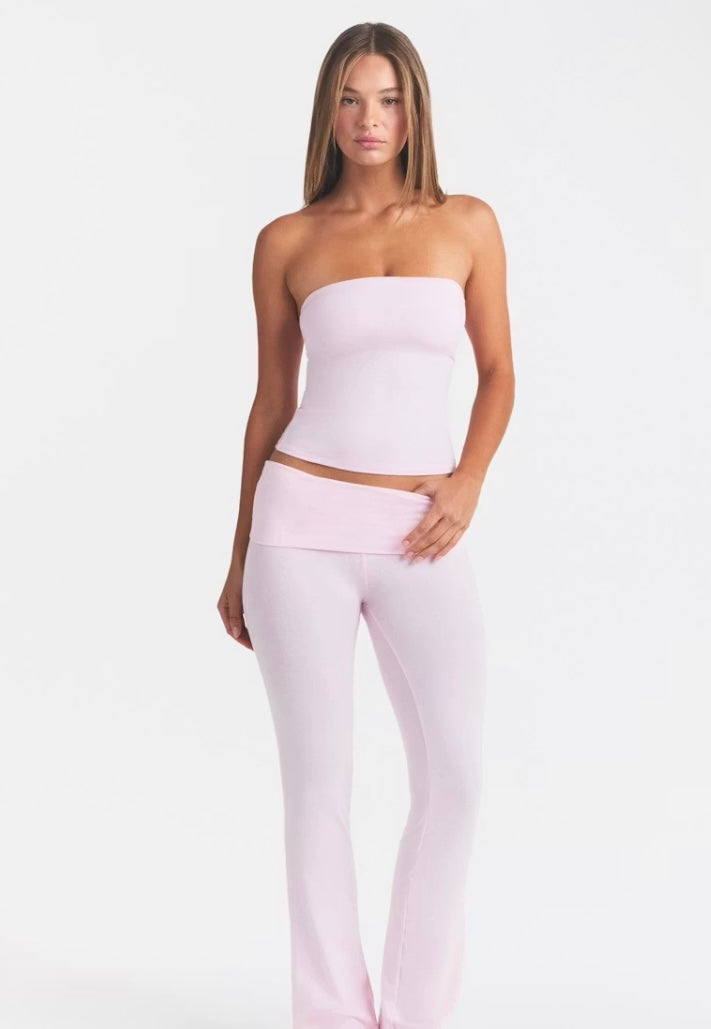 SKIMS TWO PIECE TUBE TOP AND FOLD-OVER  PANTS