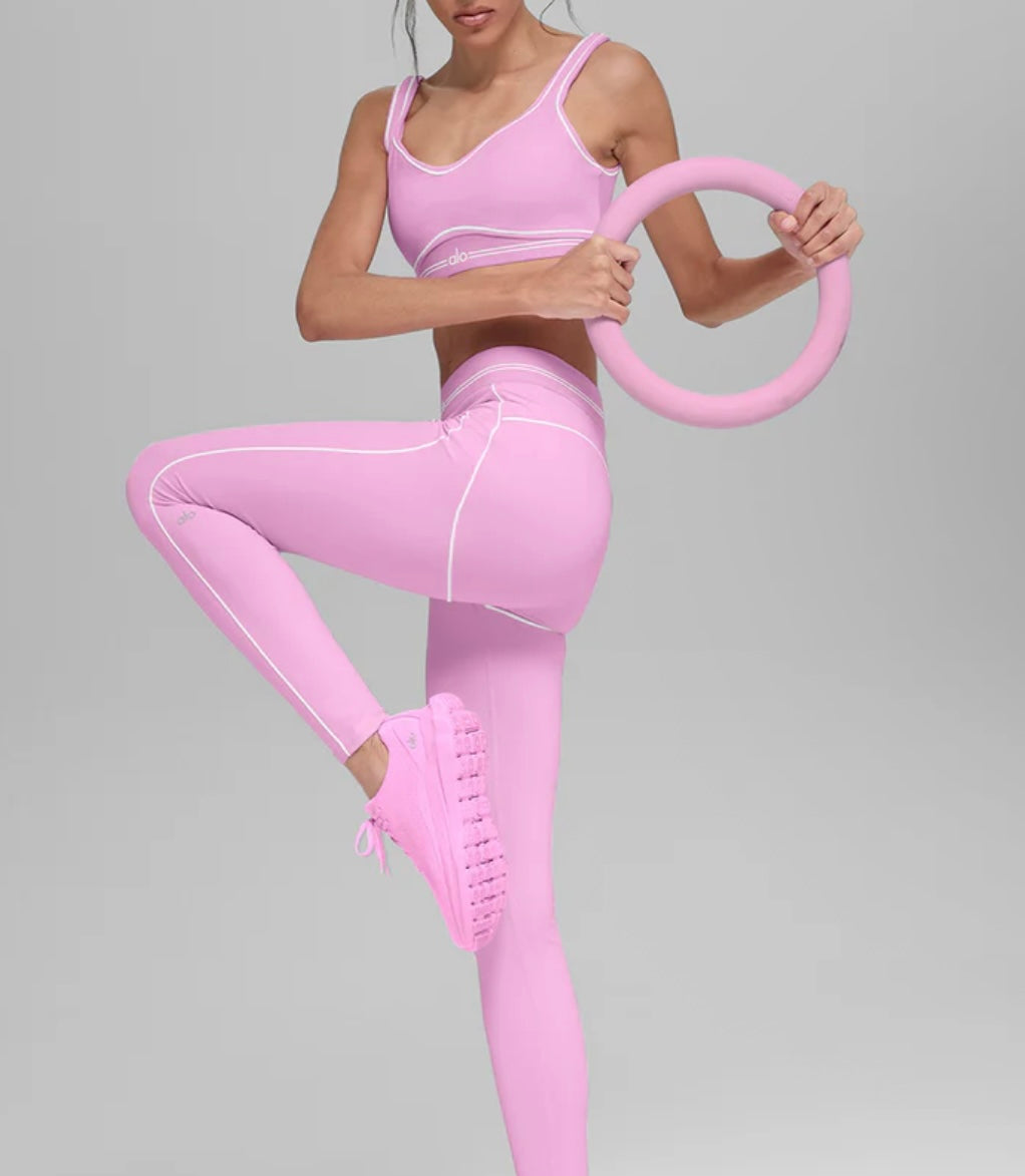 ALO TWO PIECE AIRBRUSH HIGH-WAIST HEART THROB LEGGINGS AND TOP BRA